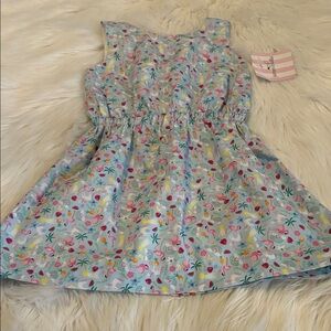 James & Lottie Girls Kristin Knot Dress—Tooty Fruity Print